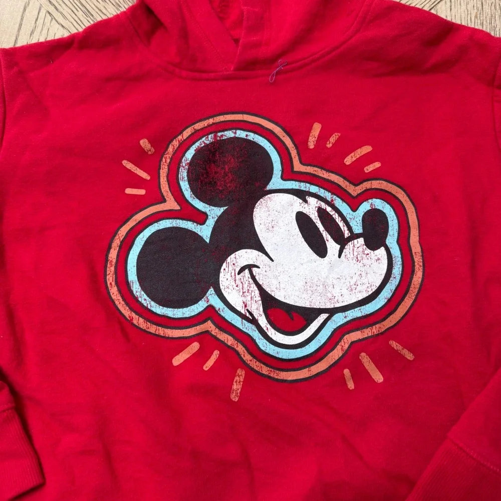 Disney Mickey Mouse Red Hoodie‎ Sweatshirt Kids Size 7